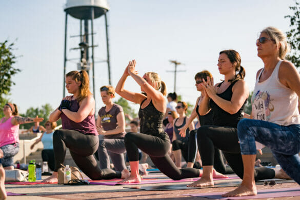 women doing yoga