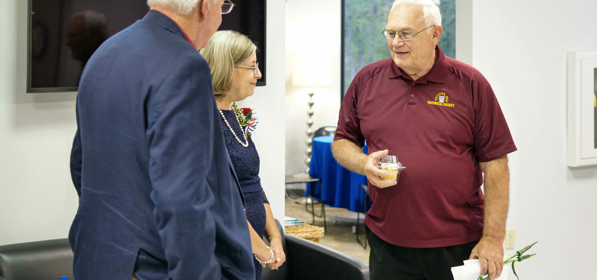 Senior Center members talking at SHOF event