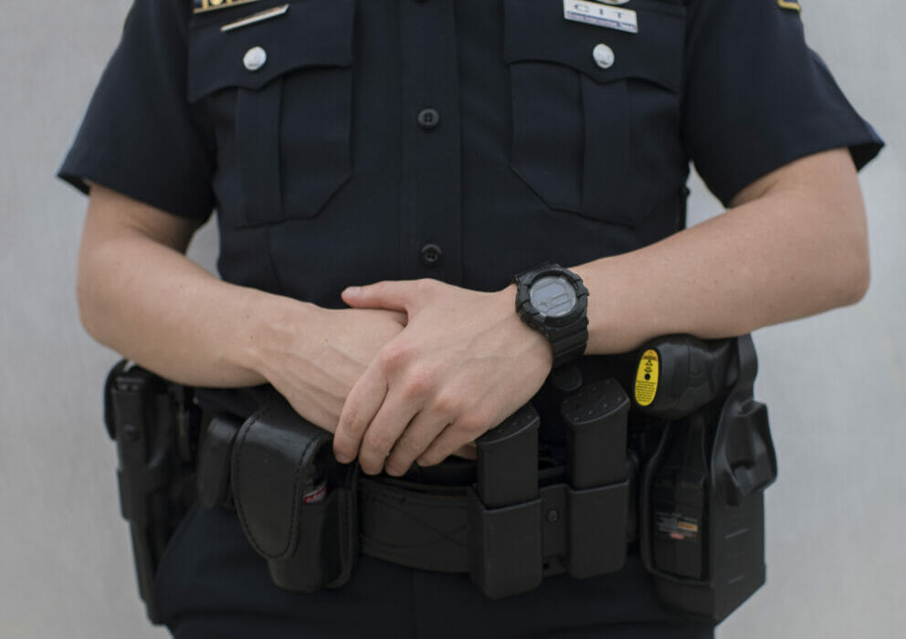 Front of an officer's uniform