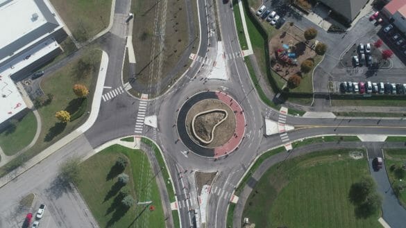eagle eye view of roundabout