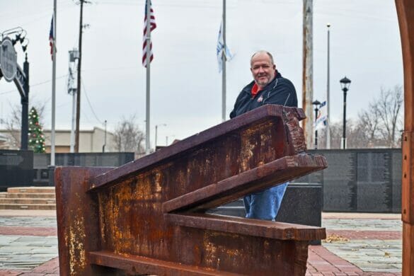 Doug Francis standing at Remembrance Memorial