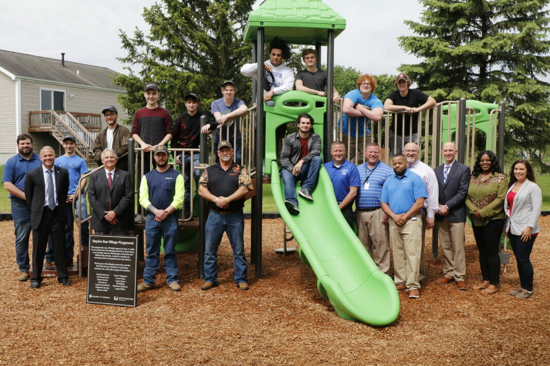 The City of Hilliard, Worthington Industries, and students who helped make Hayden Run Village Playground
