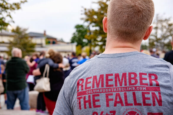 Man wearing Remember the Fallen shirt