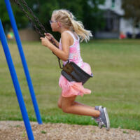 A girl on a swing