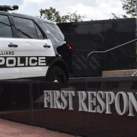 First responders park header with police car