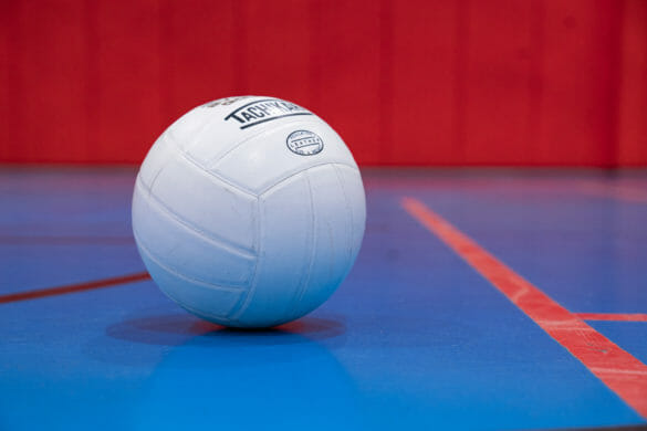 volleyball on court