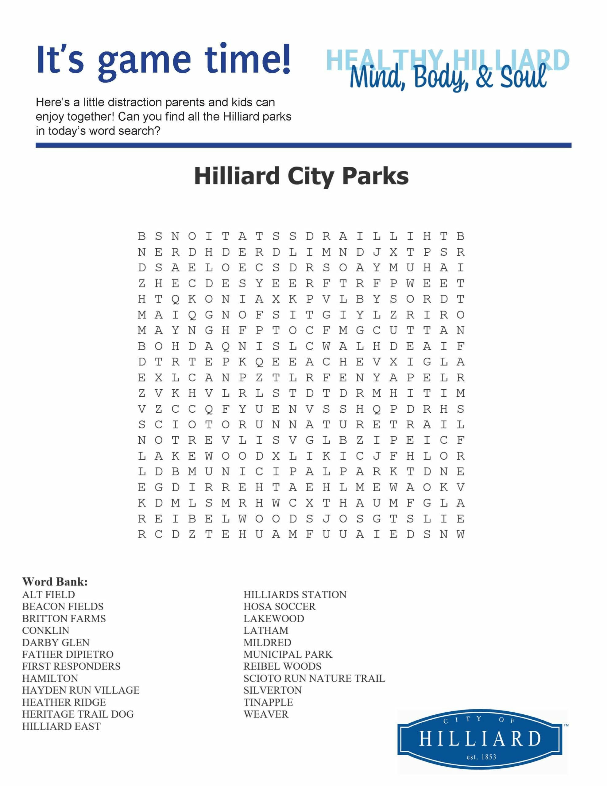 Healthy Hilliard City Of Hilliard