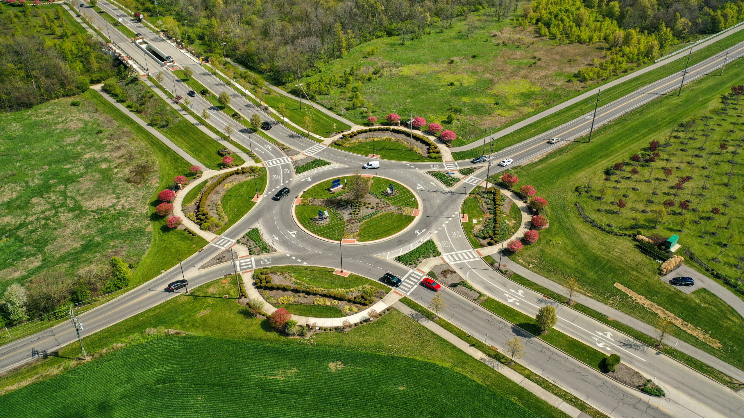 A busy roundabout