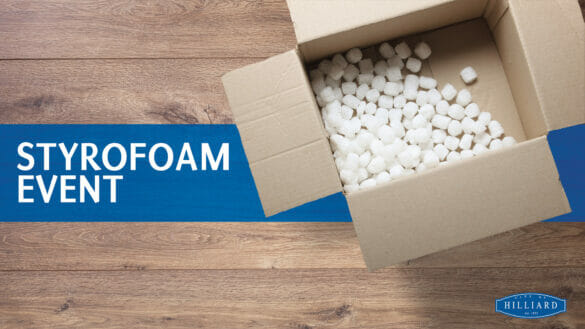 Box full of styrofoam peanuts