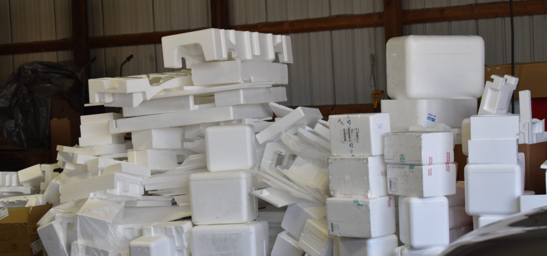 A pile of styrofoam