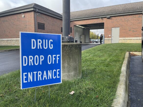 drug drop off sign