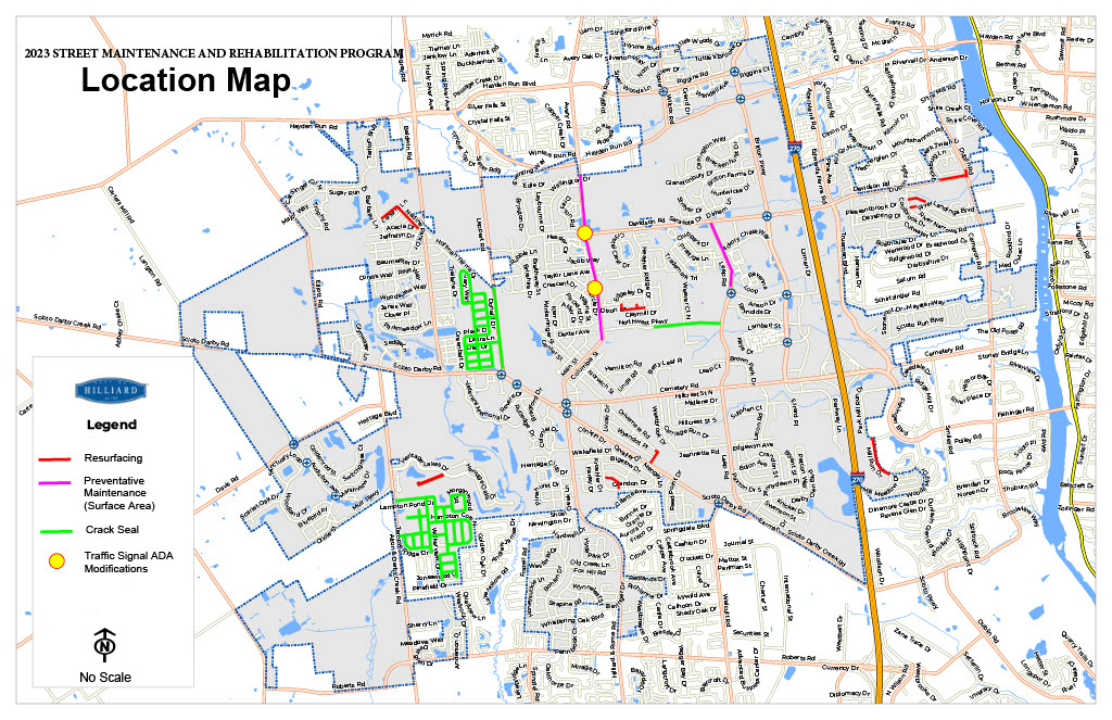 2023 Street Maintenance and Rehabilitation Program Location Map