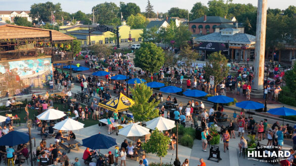 Downtown Hilliard hosts a Celebration at the Station concert in summer 2023.