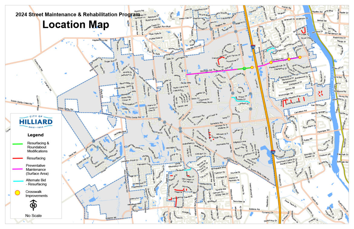 2024 Street Maintenance and Rehabilitation Program Location Map
