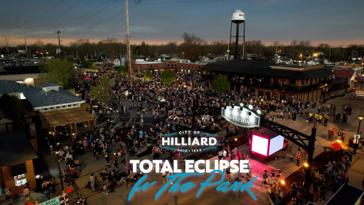 Several thousand people witnessed history as part of the City of Hilliard's Total Eclipse in the Park event Monday afternoon at Hilliard's Station Park.