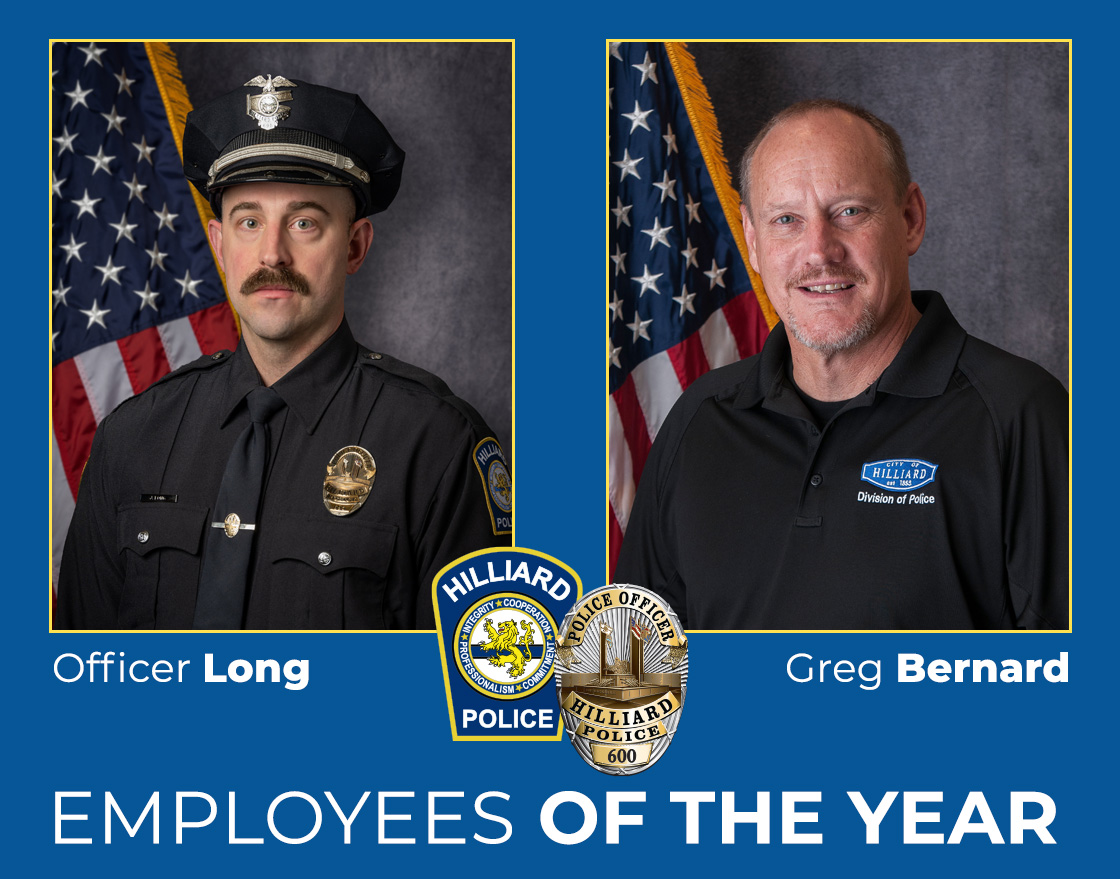 Officer Long, Bernard named HPD Employees of the Year - City of Hilliard