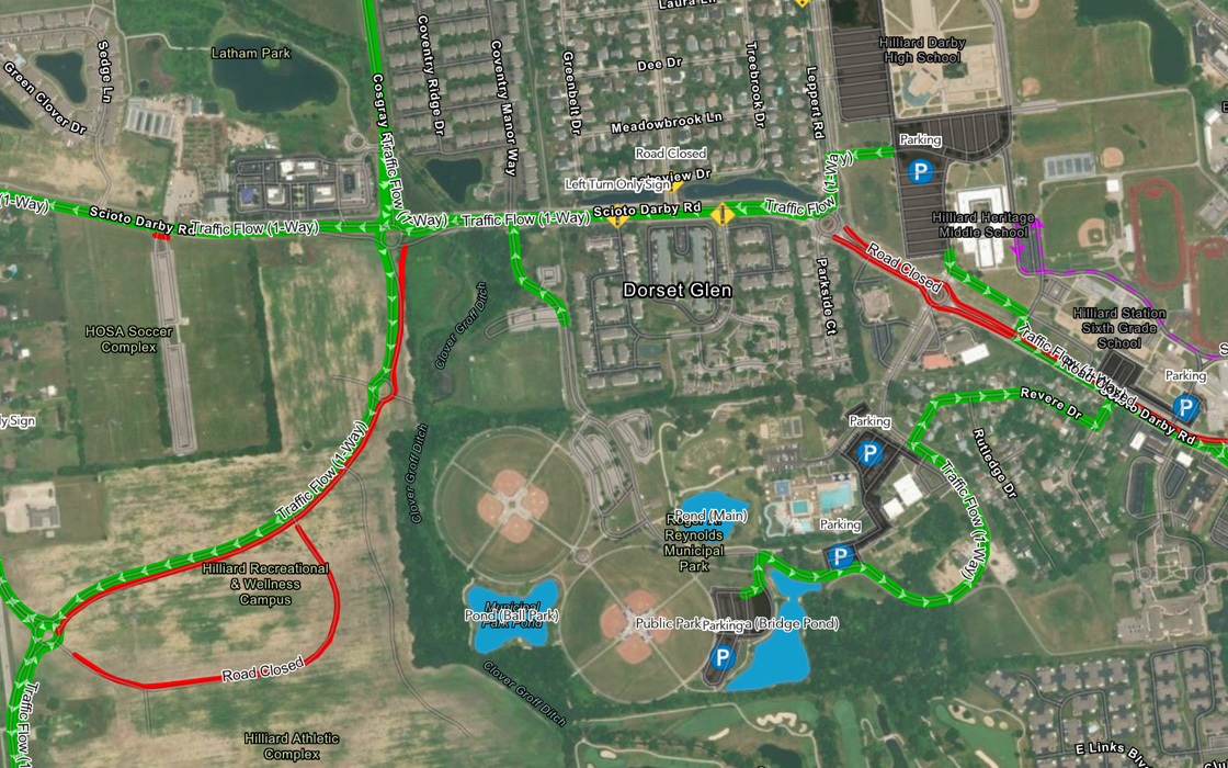 Freedom Fest parking exit route map