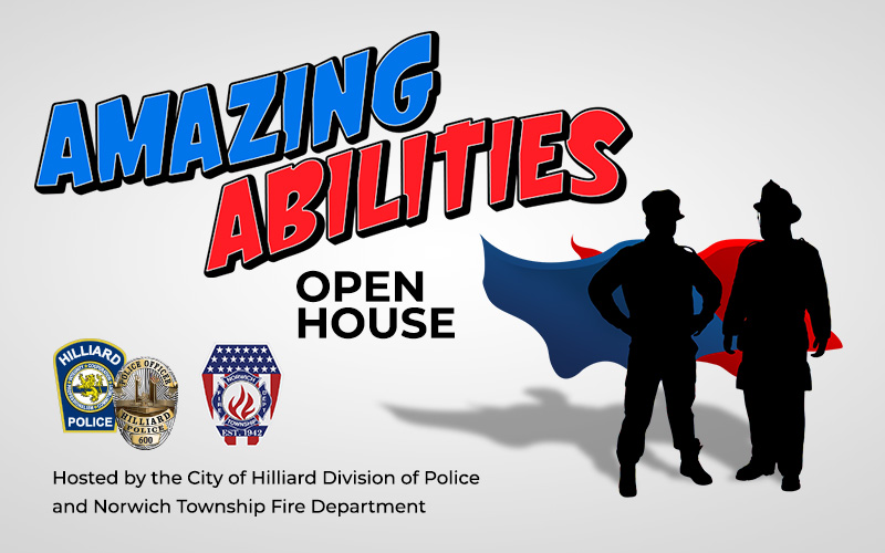 2025 Amazing Abilities event graphic showing the silhouettes of a firefighter and a police officer.