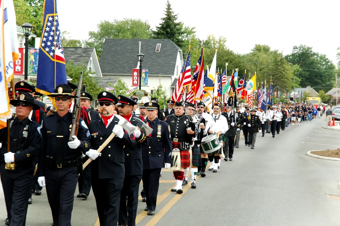 911 memorial parade in Hilliard