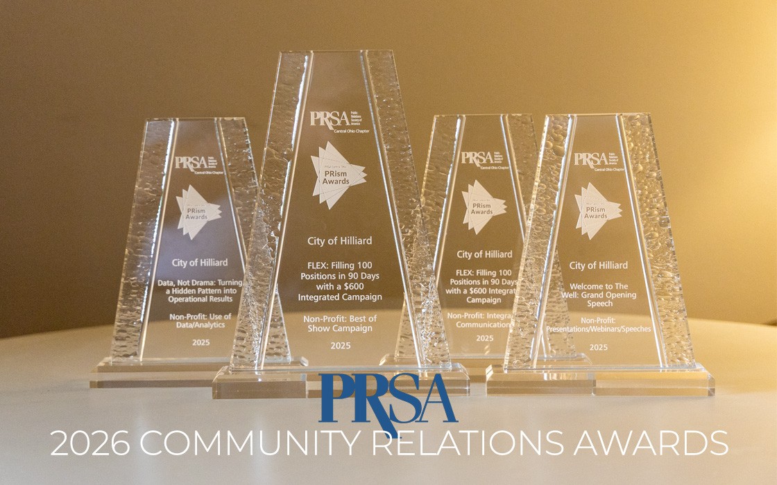 PRSA Awards Displayed on Table