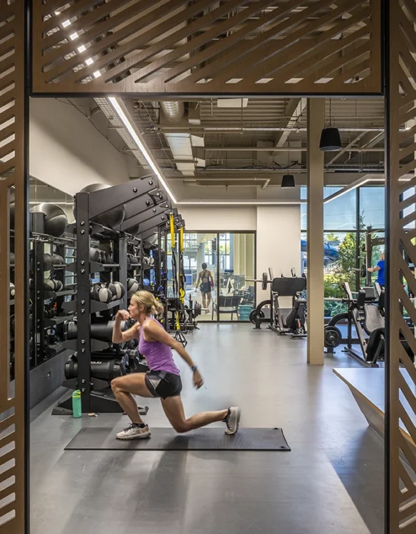 A woman exercising